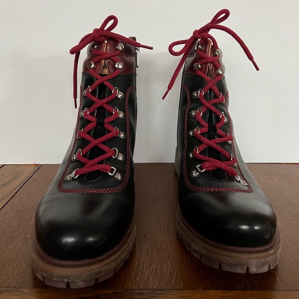 Women’s New Pikolinos Black and Red Moto Boot